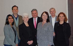 (left to right): Apurba Banerjee, Brrr°; Keir High, Teijin Aramid USA Inc.; Lynn L. Bergeson, Bergeson & Campbell; Roger Tutterow, Kennesaw State University; Laura Murphy, PCI Wood Mackenzie; Alasdair Carmichael; and Anna Lucea, Bozzetto Group