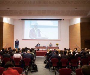 Above right: Fritz P. Mayer, CEMATEX president, addressed gathered journalists during a press conference the first day of the show.