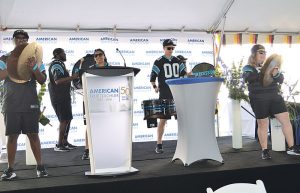 The Carolina Panthers’ PurrCussion drumline made an appearance during the festivities. 